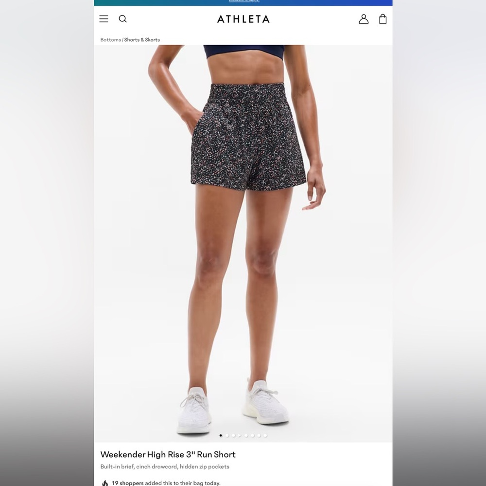 Athleta high rise weekender run shorts